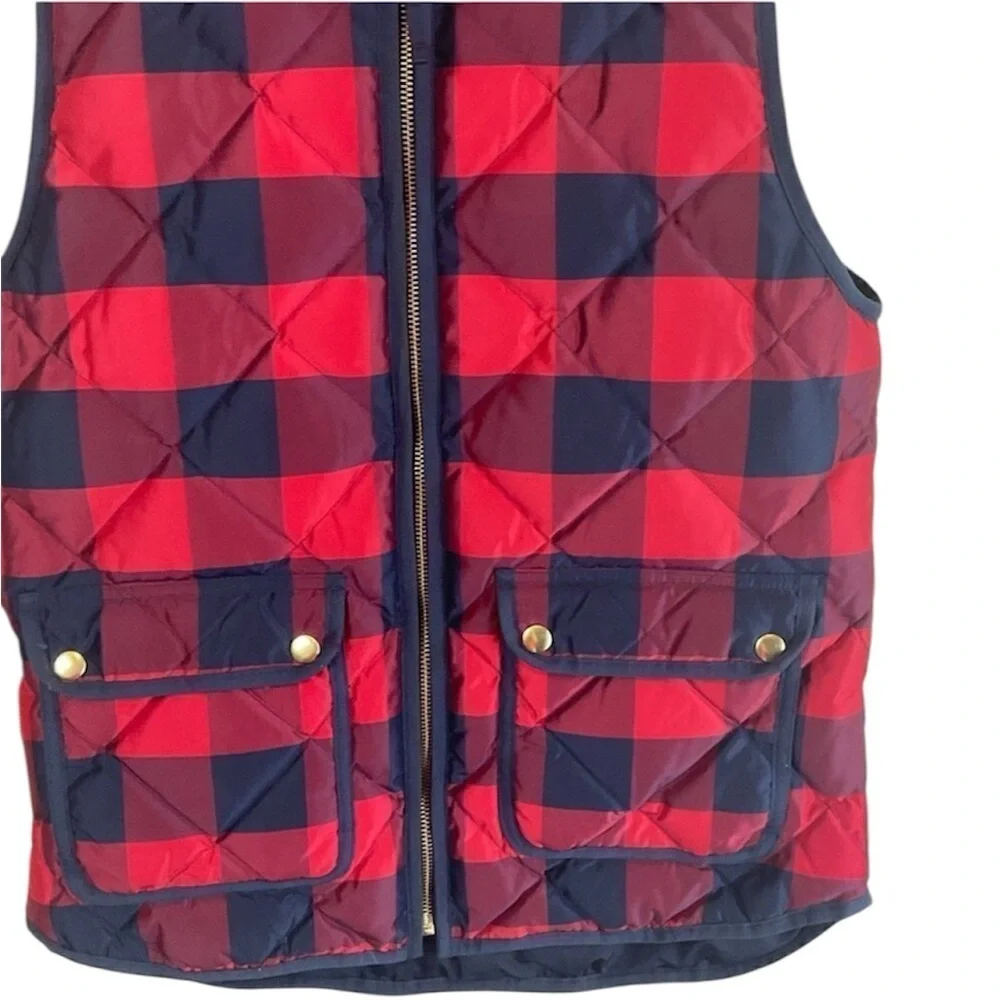 J. Crew Red and Navy Checkered Vest